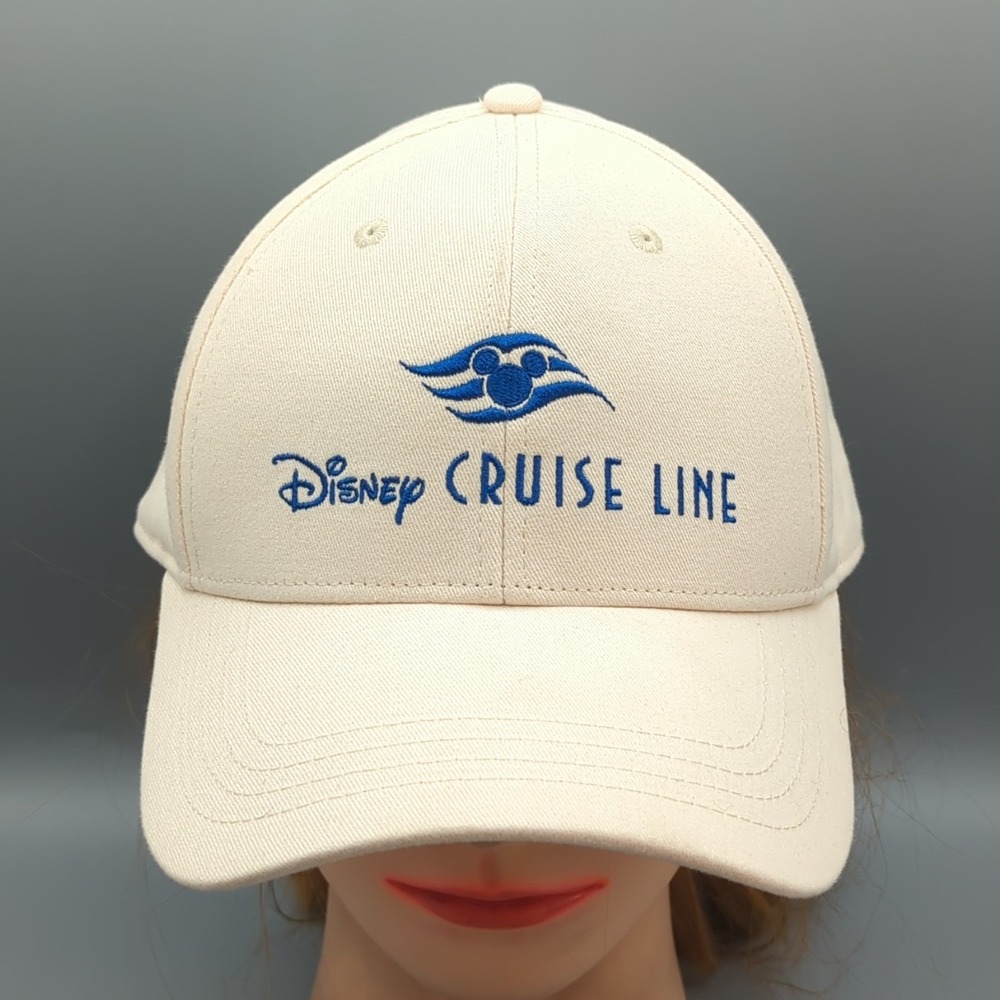 Disney Cruise Line Hat - Cream Colored /Blue Embroidery - Cotton Brushed Twill